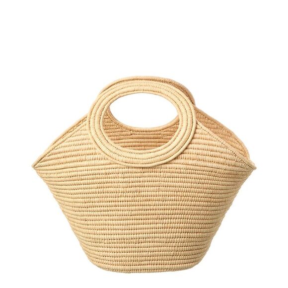 Celine Braided Panier Raffia Tote, Brown - Picture 2 of 4